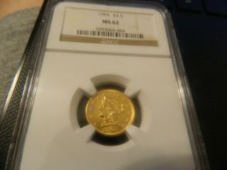 1905 Us Gold Liberty $2.  50 $2 1/2 Ngc Ms62 Bright No Spots Or Discolored