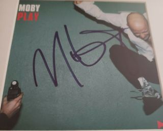 Moby Play signed CD and cover signed 2 times and framed. 2