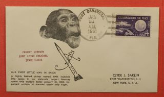 1961 Monkey Ham Project Mercury Launch Port Canaveral Fl Sarzin
