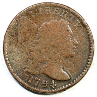 1794 S - 67 R - 3 Head Of 95 Liberty Cap Large Cent Coin 1c