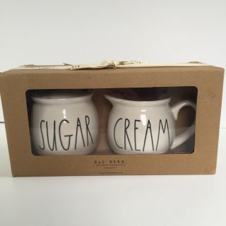Rae Dunn Ll Sugar And Cream Gift Set Creamer Pitcher Cellar Ceramic Htf