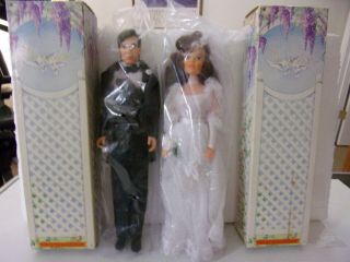 1992 Avon 11 1/2 " Carly Bride & Drew Groom,  3 Additional Outfits