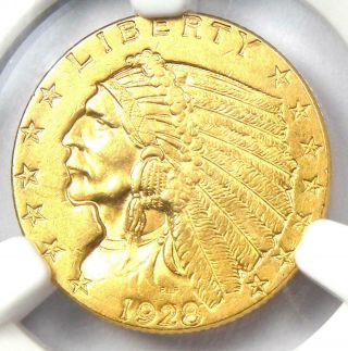 1928 Indian Gold Quarter Eagle $2.  50 Coin - Ngc Uncirculated Details (unc Ms)