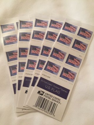 100 Usps Forever First - Class Stamps American Flag (worth $55),