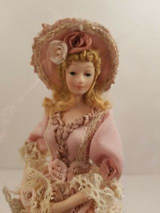 Popular Creations Victorian Tassel Doll Resin Body Long Attached Stand 11 "