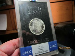 Hard To Find Non Cc Gsa 1881 - S Morgan In A Gsa Holder Ngc Ms - 63 White & Pl