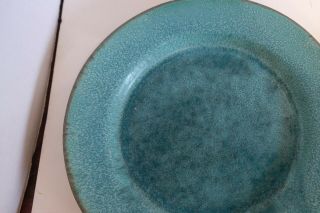 ulbxB MATTE GREEN ARTS AND CRAFTS STYLE LARGE DECORATIVE PLATES 10 inch 3