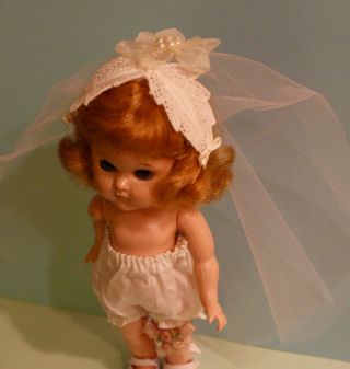 Ginny Size Bride Veil & Garter 8 " Dolls Madam Alexander/ Cosmopolitan/ Virga Euc