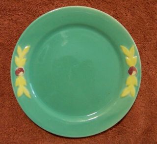 Very Early Coors Pottery " Rosebud " 9 Inch Pastel Green Dinner Plate