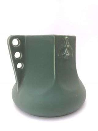 Unknown Maker POTTERY Arts & Crafts Matt Green Glaze Teco Style Vase 3