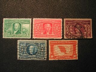 Us Stamp Scott 323,  324,  325,  326,  & 327 Vf - Xf Louisiana Purchase Set