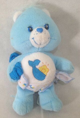 Care Bear Tugs With Diaper 8 " Blue With Yellow Star.  Plush
