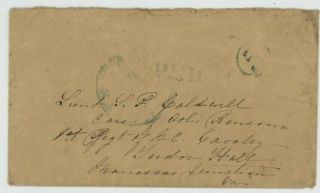 Mr Fancy Cancel Csa Stampless Cover (martinsville Va) Paid 5 Circle To Soldier