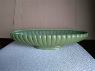 Vintage Mccoy Floraline Usa Pottery Oval Low Footed Planter 498 Sage Green