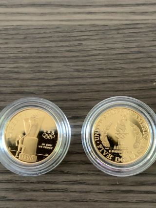 1986 - W Us Gold $5 Olympic Commemorative Proof - Coin In Capsule (coin)