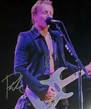 Phil Collen Hand Signed 8x10 Photo W/ Holo Def Leppard