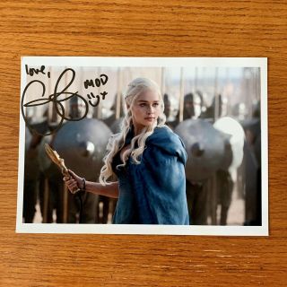 Emilia Clarke Signed 5x7 Game Of Thrones Photo Autographed Auto Mod Inscription