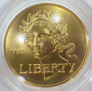 1988 ($5) Five Dollar Liberty Seoul Olympics W Gold Coin Proof In Case Uncirc.