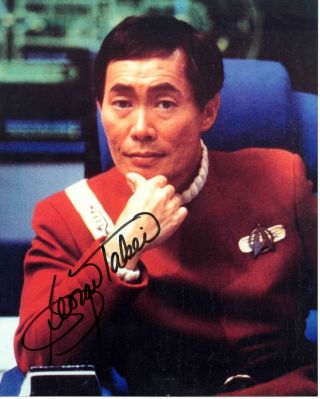 George Takei Autographed 8 X 10 In.  Photo Star Trek Sulu