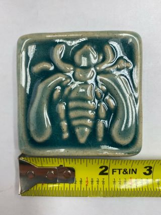 Vintage Green Pewabic Pottery tile of a BEE 3 