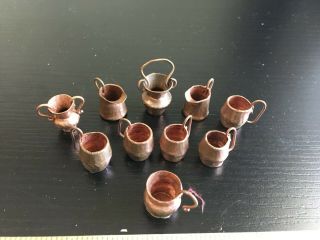 Dollhouse Miniatures - 1:12 Copper Tankards