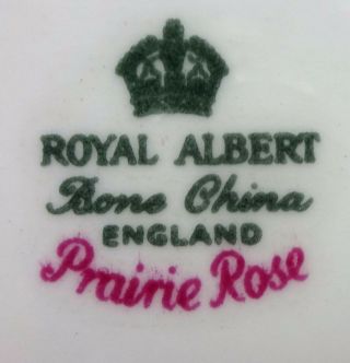 ROYAL ALBERT china PRAIRIE ROSE pattern Mini Creamer,  Open Sugar Bowl & Tray SET 2