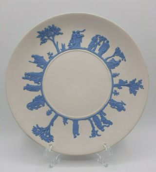 Vintage Wedgwood Blue On White Jasperware Plate 9 1/2 "