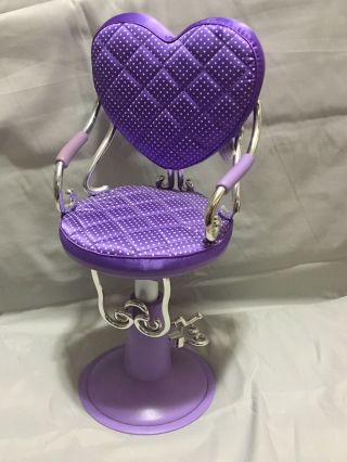 Purple Battat Salon 18 " Adjustable Chair For American Girl Our Generation Dolls