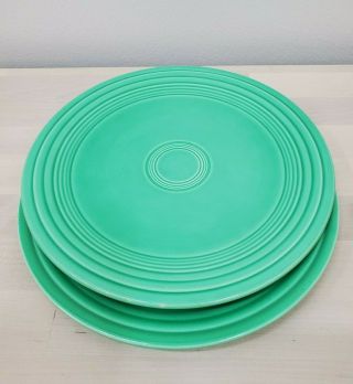 [2] Vintage Fiestaware Light Green Fiesta 9 1/2 " Luncheon Plates