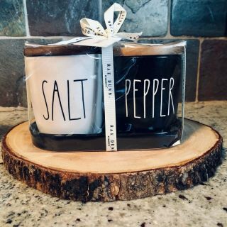 Rae Dunn Salt & Pepper Shakers Black & White Gift Set
