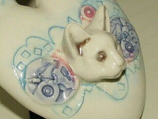Tacoma Art Pottery Handcrafted Porcelain Cat Heart Dinosaur/Creature Wall Art 2