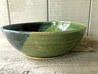 Hand Thrown Studio Pottery Signed Stoneware Serving Bowl 9 " Diameter