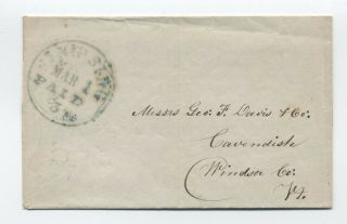 1849 Sing Sing Ny Paid 3 Cts Stampless Circular Hunt 