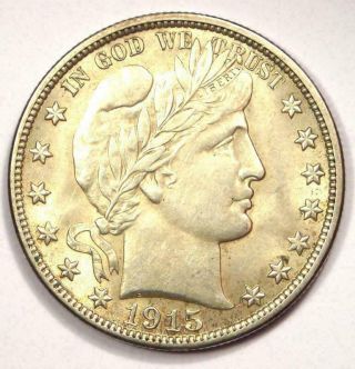 1915 - D Barber Half Dollar 50c - Uncirculated Details (unc Ms) - Strong Luster