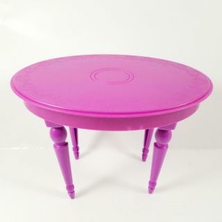 Barbie Dream House Purple Dining Table Replacement Part 2008 Kitchen Room Oval