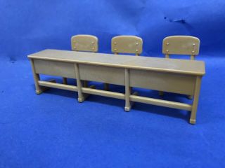 Sylvanian Families Triple Desk And Chair Set For School Nursery St John Country