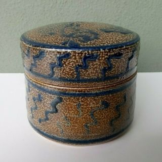 Phil Echert - Signed Aka Hige Stoneware Studio Art Pottery Trinket Box Jar