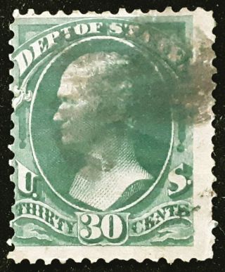 Us Official Stamp 1873 30c State Hamilton Scott O66