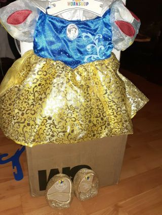 Build A Bear Clothes,  Disney Snow White Dress With Gold Shoes, .