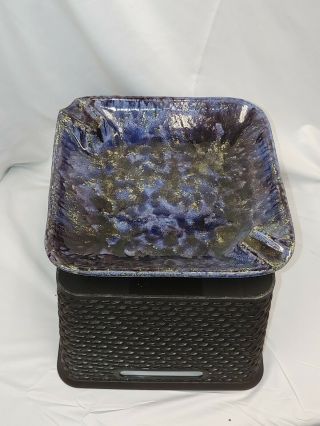 Vintage Mid Century Modern Aldo Londi Bitossi Raymor Ashtray Purple 10 1/2 