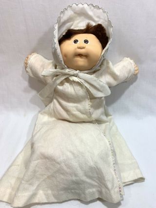 Vtg Coleco 1989 Cabbage Patch Kids Doll Brown Cornsilk Hair W/nightgown 18 Hm
