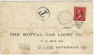 Puerto Rico 1899 Mil.  Sta.  No 4 Duplex Cancel On Cover To The U.  S. ,  Postage Due