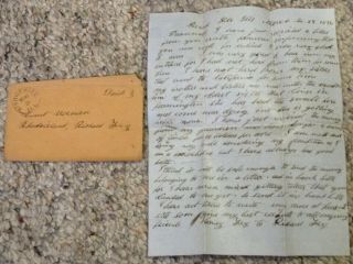 1854 Stampless Letter Cover Bishop Hill Illinois To Mount Vernon Rhode Island