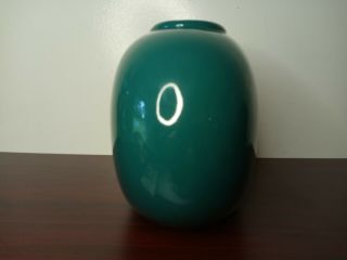 Vintage Haeger Large Oblong Rounded Oval Glazed Ceramic Green Vase / Planter 2