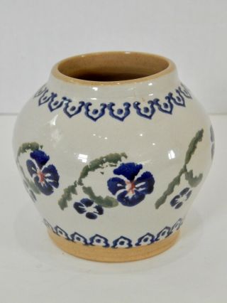 Small Nicholas Mosse Ireland Pansy Pottery Vase Handcrafted Art