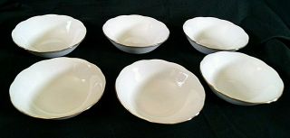 Vintage Colclough Bone China Bowls - Made In England - White Gold Rim Set Of 6