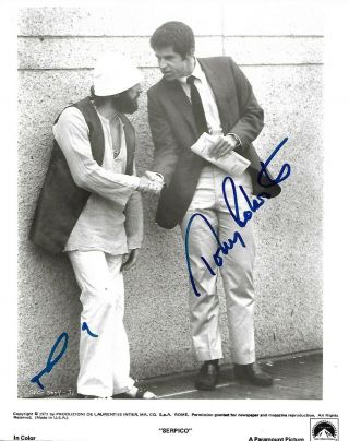 Al Pacino And Tony Roberts Signed Autographed 8x10 Photo Serpico