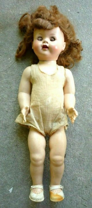 Vintage 22 " Saucy Walker Hard Plastic Walker Doll By Ideal Needs Tlc