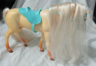 Barbie Horse Nibbles Long Mane & Tail Magnetic Mouth Aqua Saddle Reins Bridle 3