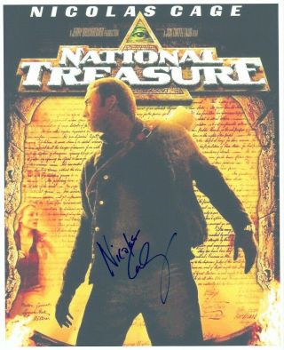 Nicolas Cage Hand - Signed National Treasure 8x10 Authentic W/ Miniposter